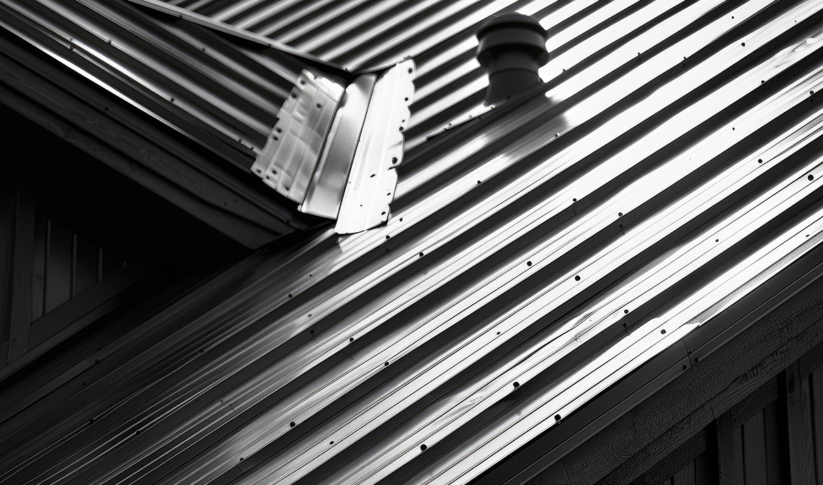 Close Up Of Shiny Metal Roof