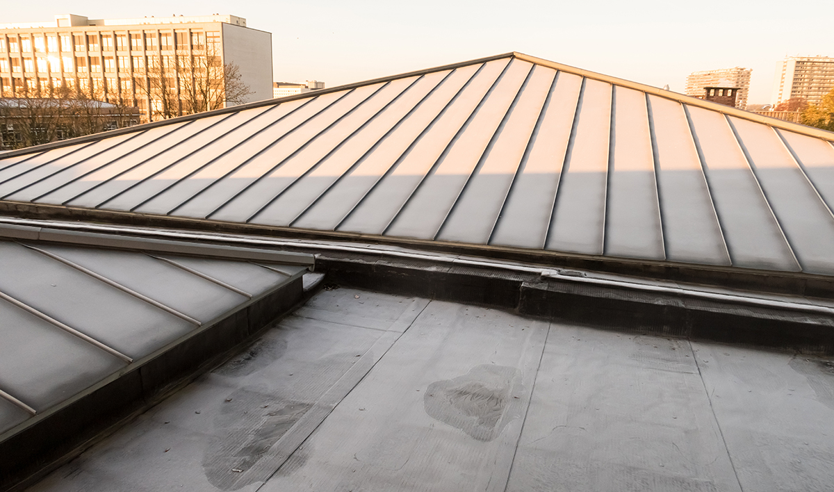 An Zinc Roof On A High Building