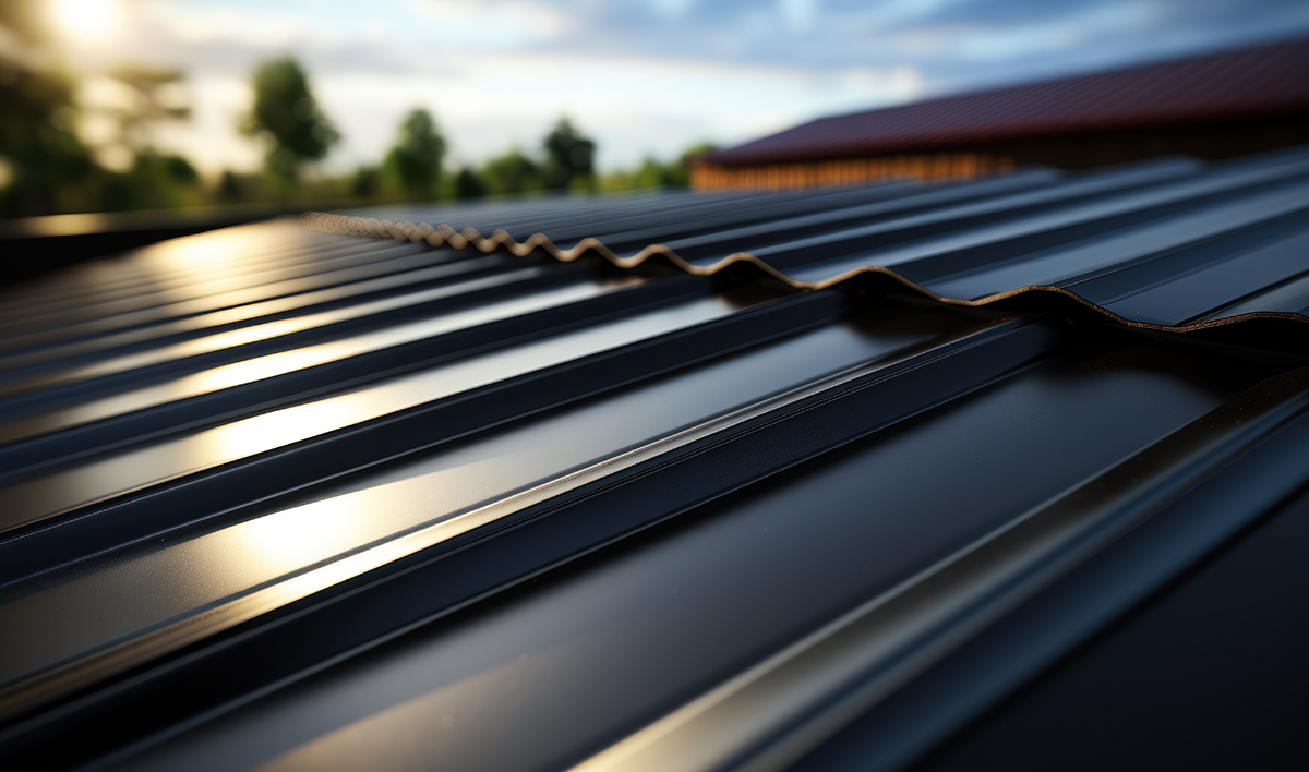 Corrugated Metal Roof Installed In A Modern House Corrugated Me