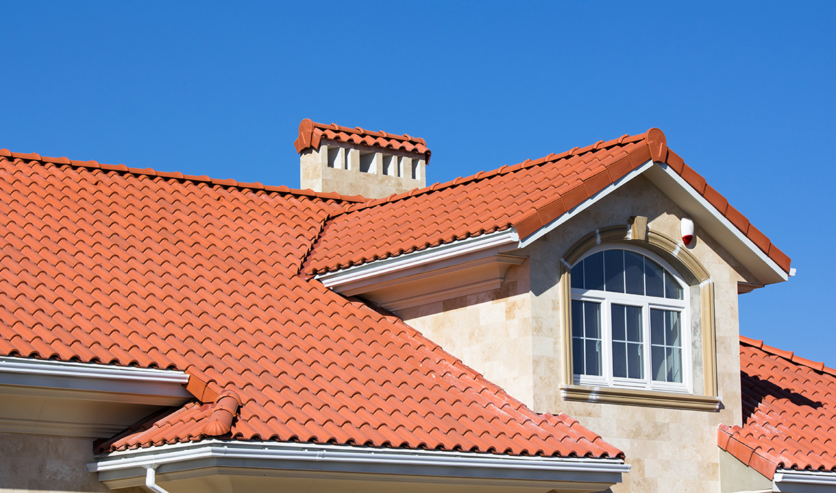 Ceramic Tiled Roof On House