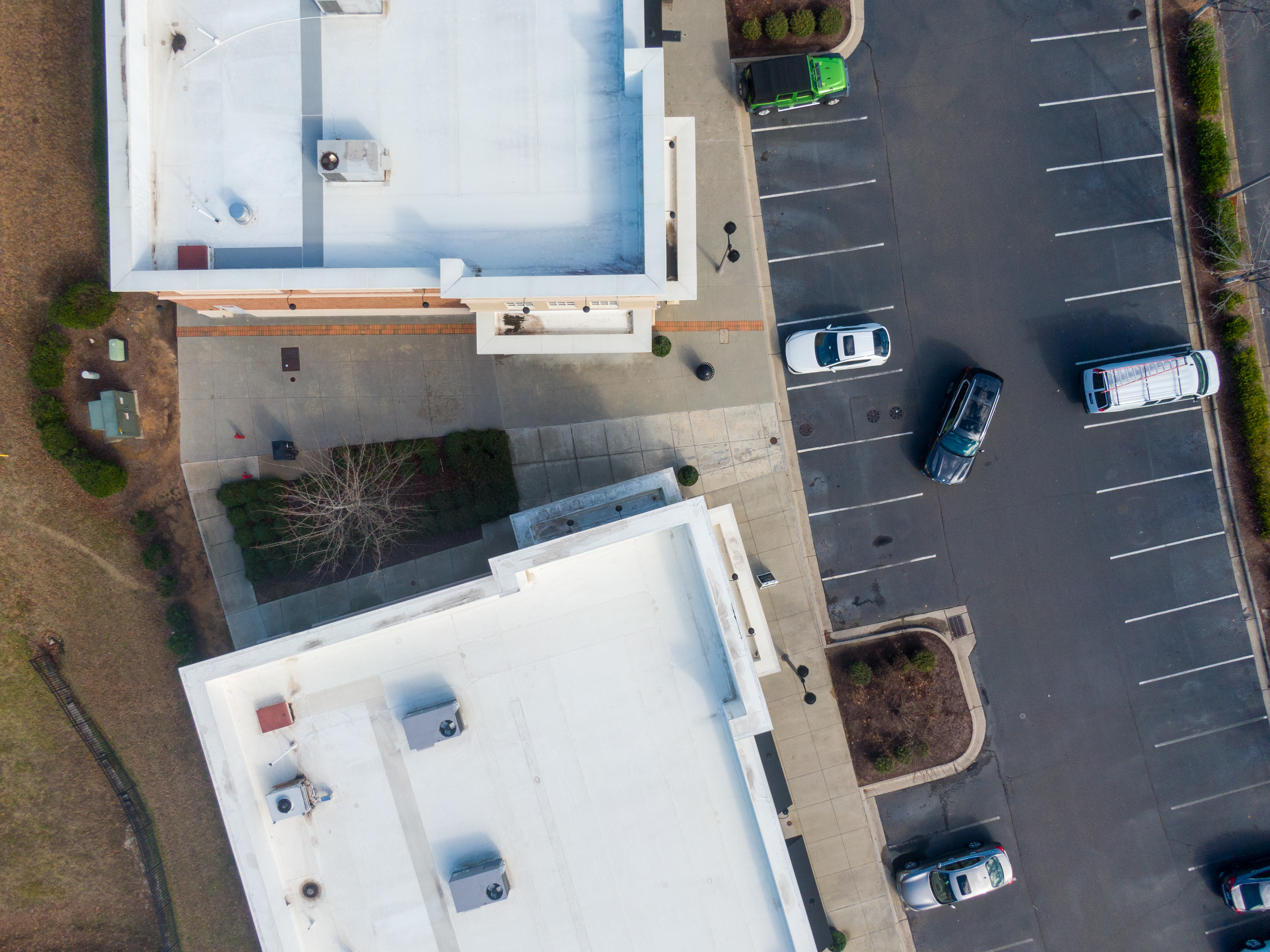Drone Photos Of TPO Commercial & Residential Roofing