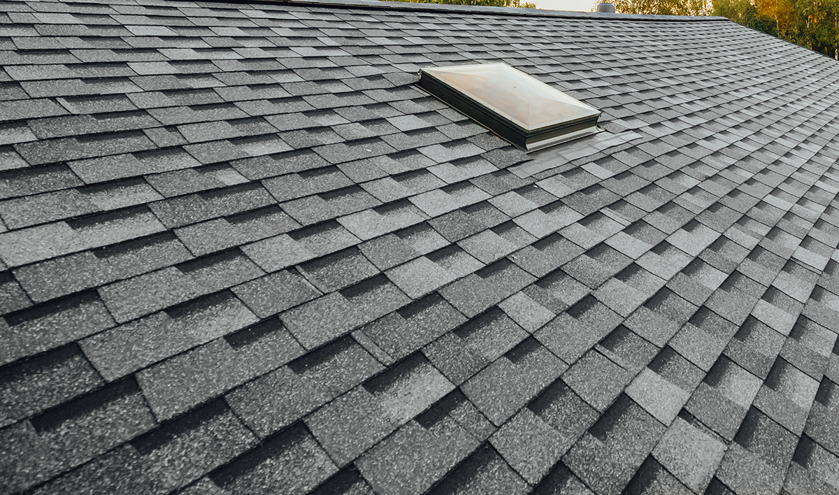New Renovated Roof Covered With Shingles Flat Polymeric Roof Til
