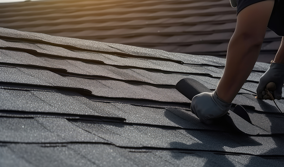 A Asphalt Shingles Installation On The Roof Roofer