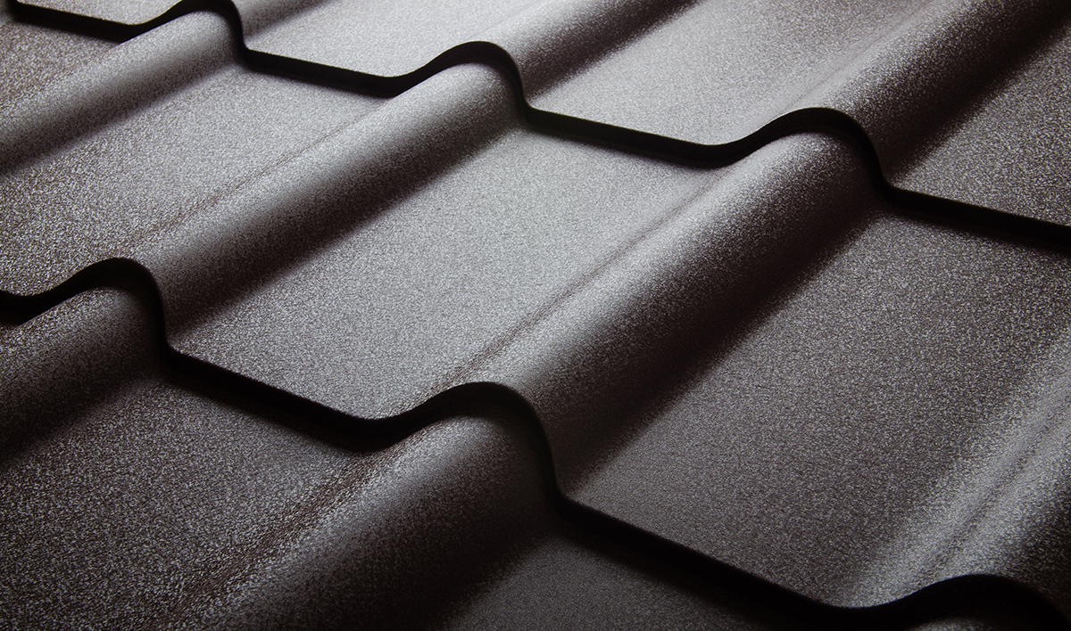 Close Up Of Metal Roof Tile