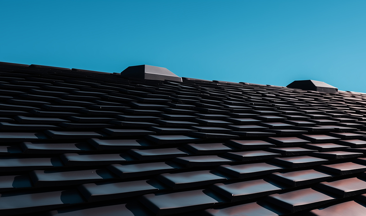 Dynamic View Of Black Roofing Tiles Roofing Company Service